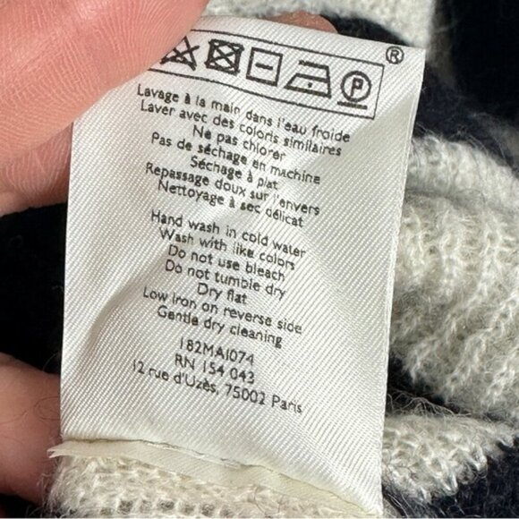 Sezane Nelson Jumper Sweater Striped Size Medium French Knit Mohair Alpaca Pull - Picture 11 of 16
